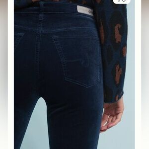 AG the Stevie mid rise velvet skinny ankle jeans